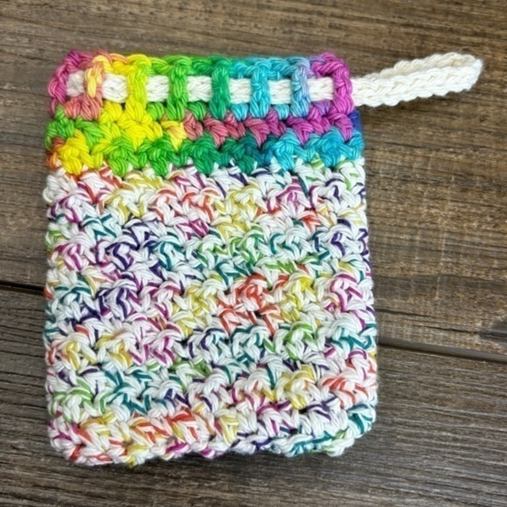 Crochet Bar Soap Saver Cotton Handcrafted Exfoliating Drawstring Pouch Bag